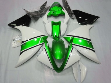 Carenados Moto Yamaha YZF 1000 R1 2009-2011 - Blanco Verde Metalizado Negro Fábrica