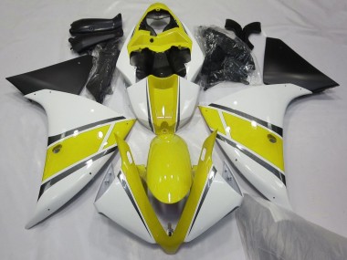 Carenados Moto Yamaha YZF 1000 R1 2009-2011 - Blanco Amarillo Negro Mate Fábrica