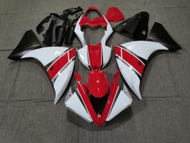 Carenados Moto Yamaha YZF 1000 R1 2012-2014 - Rojo Blanco Negro Mate Fábrica