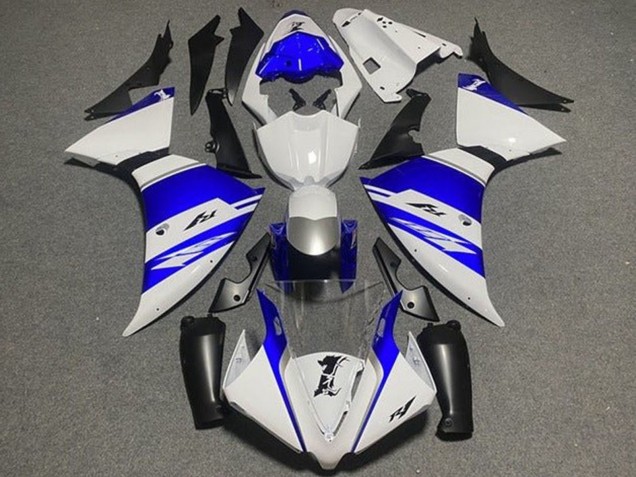 Carenados Moto Yamaha YZF 1000 R1 2012-2014 - Blanco Azul Negro Plata Raya Fábrica