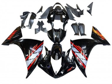 Carenados Moto Yamaha YZF 1000 R1 2012-2014 - Negro Brillante Plata Rojo Raya Fábrica