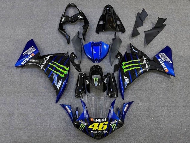 Carenados Moto Yamaha YZF 1000 R1 2012-2014 - Negro Brillante Azul Verde Monstruo Energy ENEOS Yamalube Fábrica