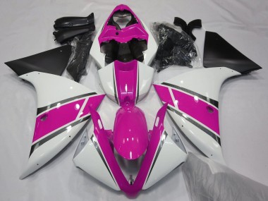 Carenados Moto Yamaha YZF 1000 R1 2012-2014 - Blanco Rosa Negro Mate Fábrica