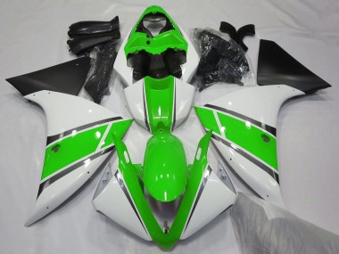 Carenados Moto Yamaha YZF 1000 R1 2012-2014 - Blanco Verde Negro Mate Fábrica
