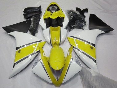 Carenados Moto Yamaha YZF 1000 R1 2012-2014 - Blanco Amarillo Negro Mate Fábrica