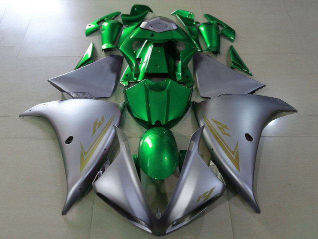 Carenados Moto Yamaha YZF 1000 R1 2012-2014 - Plata Mate Verde Fábrica