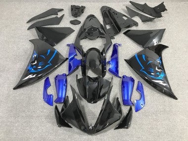 Carenados Moto Yamaha YZF 1000 R1 2012-2014 - Negro Brillante Azul Panther Fábrica