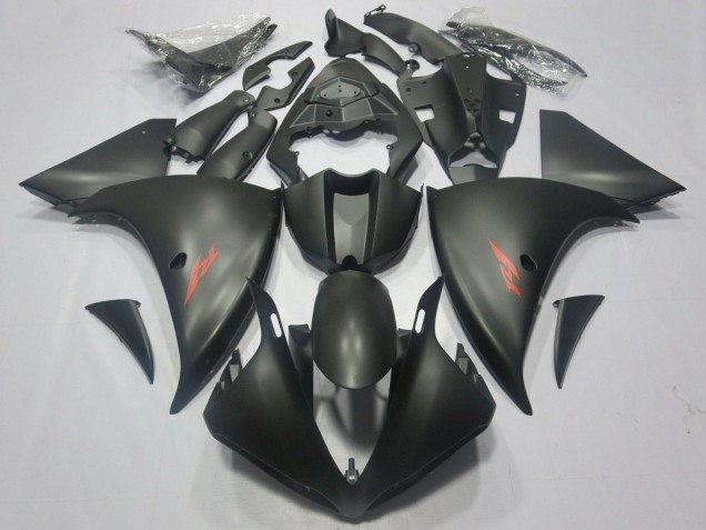 Carenados Moto Yamaha YZF 1000 R1 2012-2014 - Negro Mate Rojo Calcomanía Fábrica