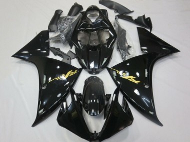 Carenados Moto Yamaha YZF 1000 R1 2012-2014 - Negro Brillante Oro Calcomanías Fábrica