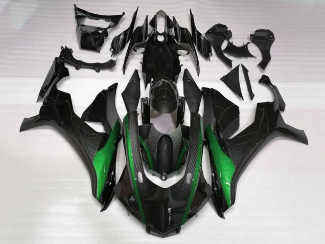 Carenados Moto Yamaha YZF 1000 R1 2015-2019 - Falso FibraCarbono Verde Fábrica