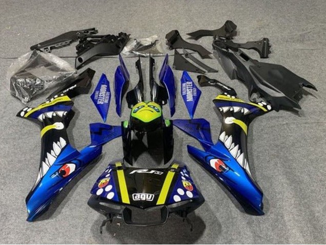 Carenados Moto Yamaha YZF 1000 R1 2015-2019 - Azul Amarillo Negro Tiburón Fábrica