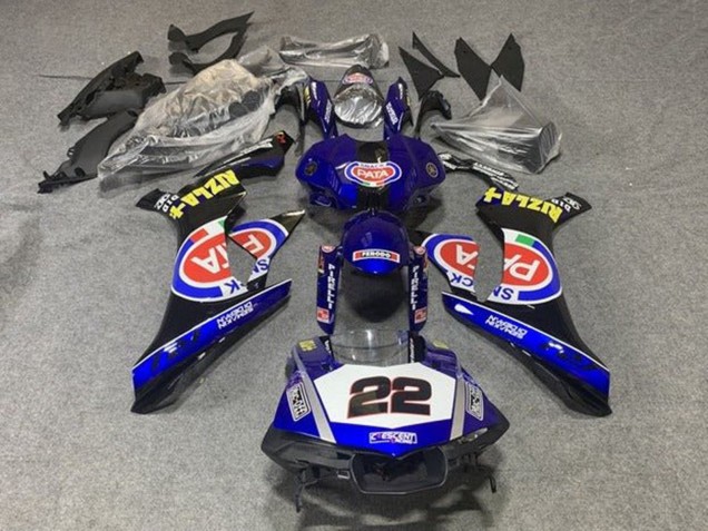 Carenados Moto Yamaha YZF 1000 R1 2015-2019 - Azul Blanco Negro Rojo Pata 22 Fábrica