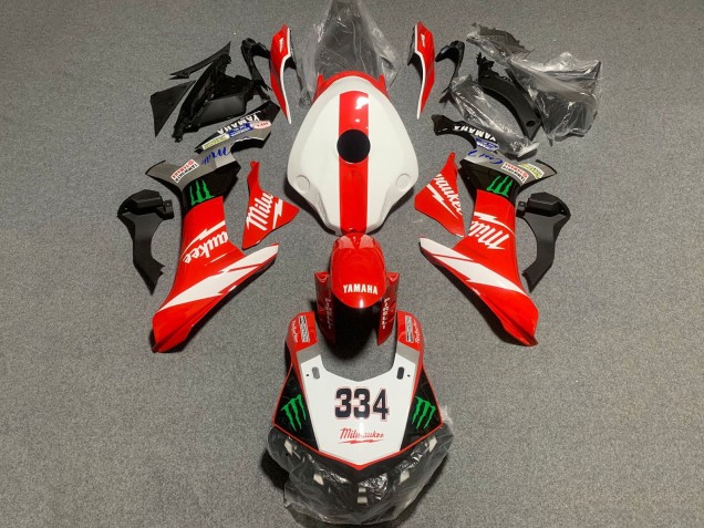 Carenados Moto Yamaha YZF 1000 R1 2015-2019 - Blanco Rojo Negro Verde Monstruo Milwaukee 334 Fábrica