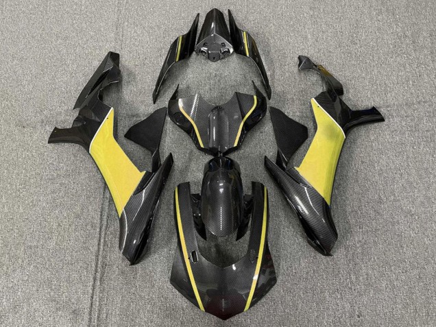 Carenados Moto Yamaha YZF 1000 R1 2015-2019 - Falso FibraCarbono Amarillo Fábrica