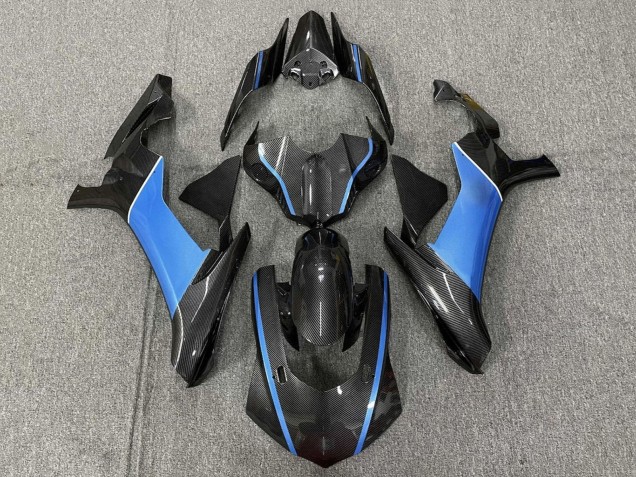 Carenados Moto Yamaha YZF 1000 R1 2015-2019 - Falso FibraCarbono Azul Claro Fábrica