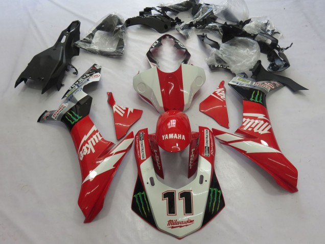 Carenados Moto Yamaha YZF 1000 R1 2015-2019 - Blanco Rojo Negro Verde Monstruo Milwaukee 11 Fábrica