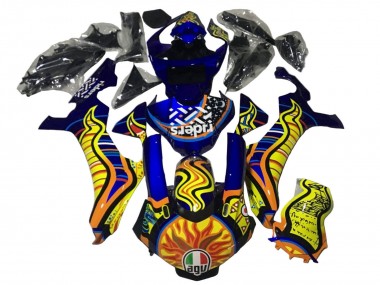 Carenados Moto Yamaha YZF 1000 R1 2020-2025 - Azul Amarillo Naranja Tribal Sun Fábrica