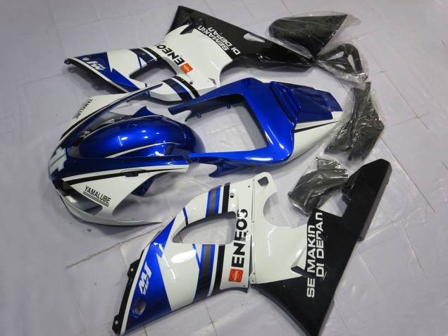 Carenados Moto Yamaha YZF 1000 R1 1998-1999 - Blanco Azul Negro Brillante ENEOS Semakin Didepan Fábrica