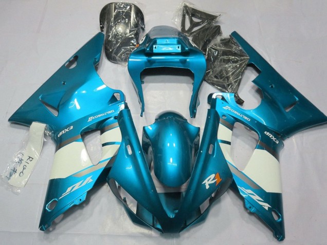 Carenados Moto Yamaha YZF 1000 R1 2000-2001 - Azul Blanco Plata Fábrica