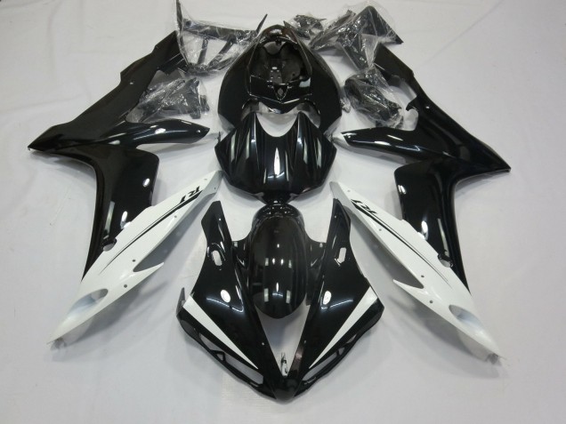 Carenados Moto Yamaha YZF 1000 R1 2004-2006 - Negro Brillante Blanco Fábrica