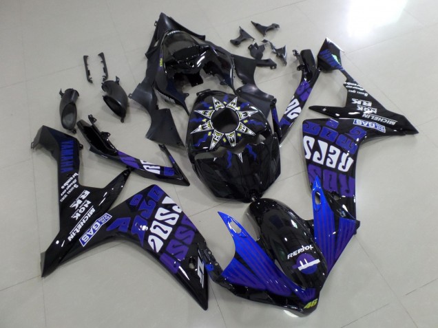 Carenados Moto Yamaha YZF 1000 R1 2007-2008 - Negro Azul Púrpura Blanco Rossi Fábrica