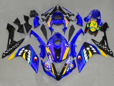 Carenados Moto Yamaha YZF 1000 R1 2007-2008 - Azul Amarillo Negro Tiburón Fábrica