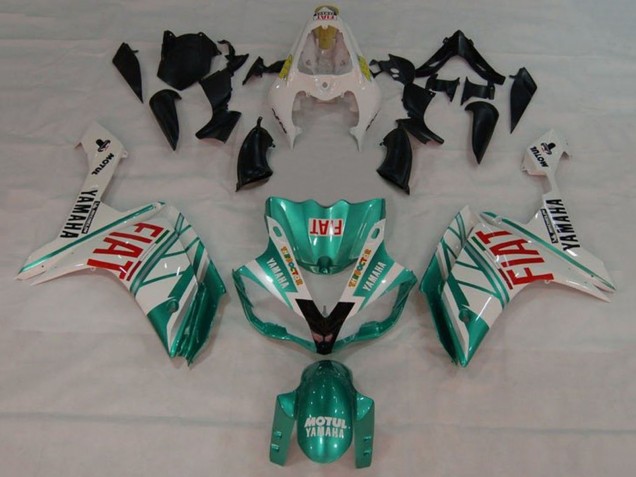 Carenados Moto Yamaha YZF 1000 R1 2007-2008 - Blanco Verde Rojo Fiat Fábrica