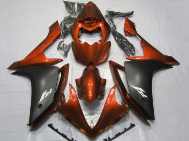 Carenados Moto Yamaha YZF 1000 R1 2007-2008 - Naranja Negro Mate Fábrica