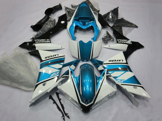 Carenados Moto Yamaha YZF 1000 R1 2007-2008 - Blanco Azul Claro Negro Layerd Fábrica