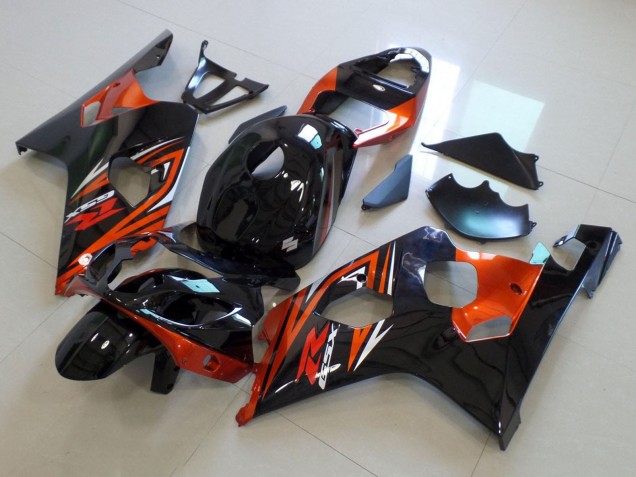 Carenados Moto Suzuki GSXR 600 / GSXR 750 2004-2005 - Negro Brillante Naranja Fábrica