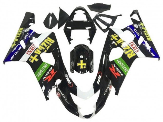 Carenados Moto Suzuki GSXR 600 / GSXR 750 2004-2005 - Negro Brillante Azul Verde Amarillo Rizla Fábrica