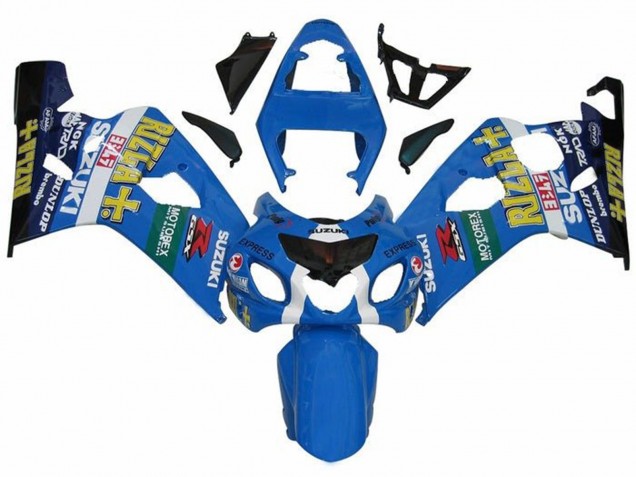Carenados Moto Suzuki GSXR 600 / GSXR 750 2004-2005 - Azul Verde Negro Amarillo Rizla Fábrica