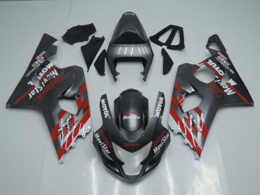 Carenados Moto Suzuki GSXR 600 / GSXR 750 2004-2005 - Gris Oscuro Rojo Fábrica