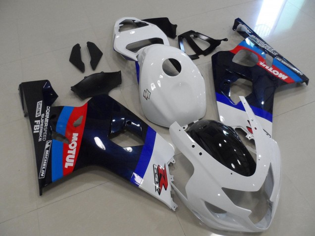 Carenados Moto Suzuki GSXR 600 / GSXR 750 2004-2005 - Blanco Azul Rojo Negro Motul Fábrica