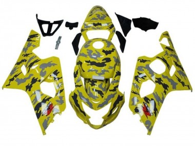Carenados Moto Suzuki GSXR 600 / GSXR 750 2004-2005 - Amarillo Negro Gris Camouflage Fábrica