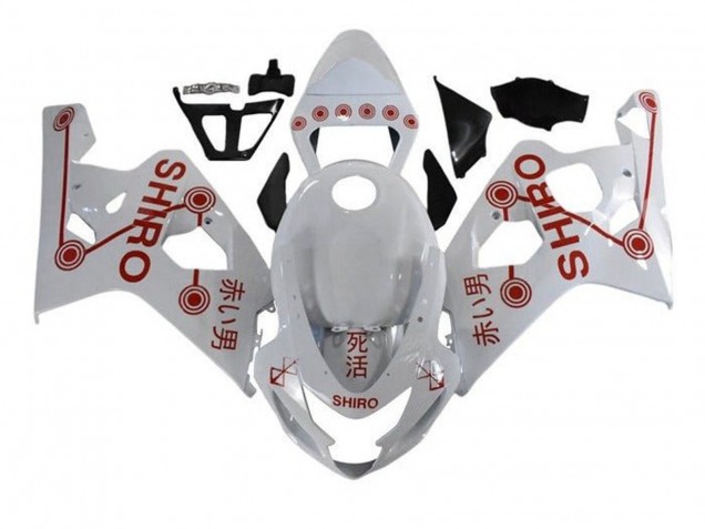 Carenados Moto Suzuki GSXR 600 / GSXR 750 2004-2005 - Blanco Rojo Shiro Fábrica