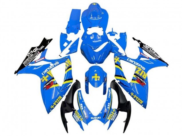 Carenados Moto Suzuki GSXR 600 / GSXR 750 2006-2007 - Azul Amarillo Negro Rizla Fábrica