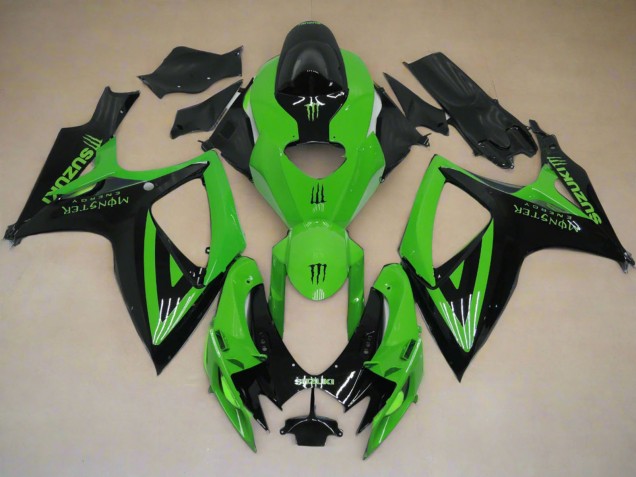 Carenados Moto Suzuki GSXR 600 / GSXR 750 2006-2007 - Verde Negro Monstruo Fábrica