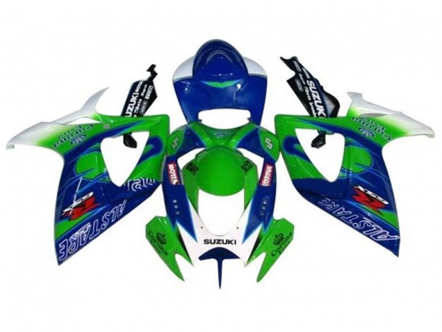 Carenados Moto Suzuki GSXR 600 / GSXR 750 2006-2007 - Blanco Azul Verde Alstare Fábrica