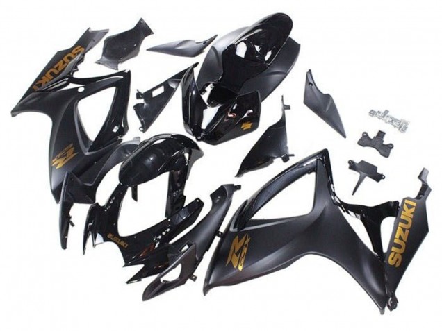 Carenados Moto Suzuki GSXR 600 / GSXR 750 2006-2007 - Negro Mate Negro Brillante Oro Fábrica