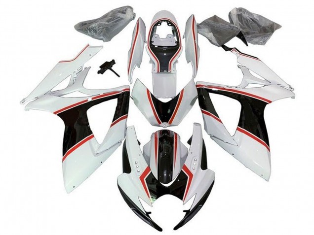 Carenados Moto Suzuki GSXR 600 / GSXR 750 2006-2007 - Blanco Naranja Negro Pinstripe Fábrica