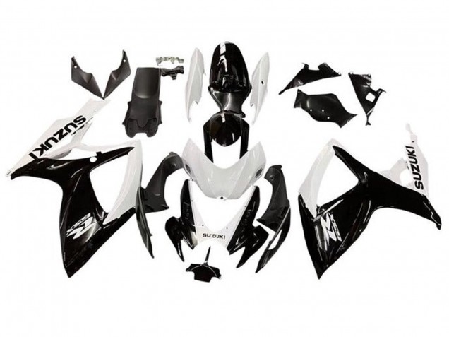 Carenado Moto Suzuki GSXR 600 / GSXR 750 2006-2007 - Blanco Negro Brillante Fábrica