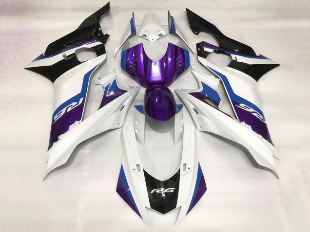 Carenado Moto Yamaha YZF R6 2017-2023 - Blanco Azul Púrpura Negro Fábrica