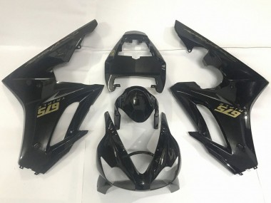 Carenados Moto Triumph Daytona 675 Triple 2009-2012 - Negro Brillante Oro Calcomanías Fábrica