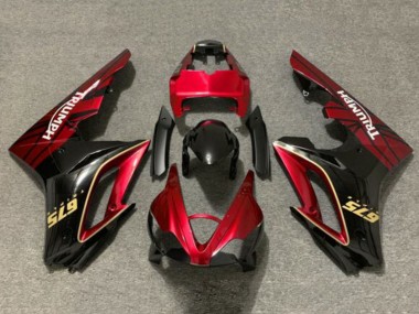 Carenados Moto Triumph Daytona 675 Triple 2009-2012 - Rojo Oro Negro Brillante Fábrica