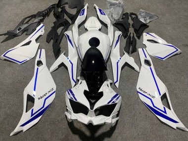 Carenados Moto Kawasaki ZX4R ZX-4RR 2019-2025 - Blanco Azul Raya Fábrica
