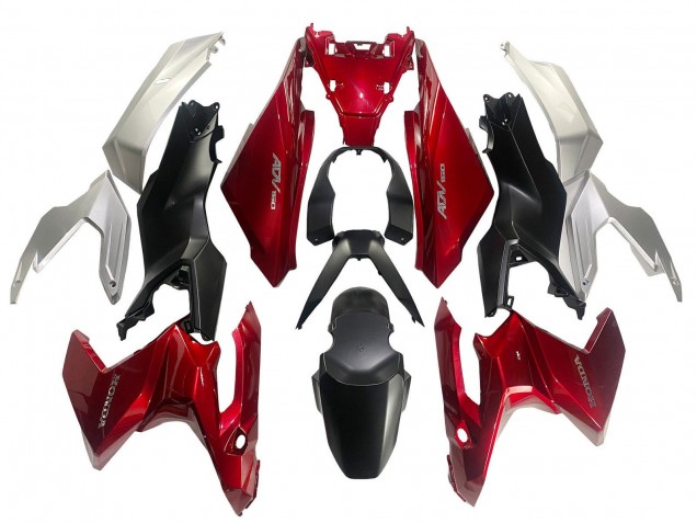 Carenados Moto Honda ADV160 2022-2024 - Plata Rojo Negro Mate Fábrica