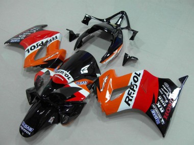 Carenado Moto Honda VFR 800 2002-2013 - Naranja Blanco Rojo Negro Brillante Repsol Fábrica