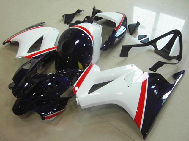 Carenado Moto Honda VFR 800 2002-2013 - Blanco Rojo Azul Oscuro Fábrica