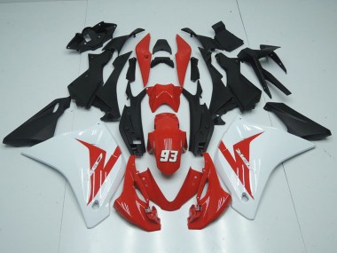 Carenados Moto Honda CBR125R 2011-2016 - Blanco Rojo Negro Mate 93 Fábrica